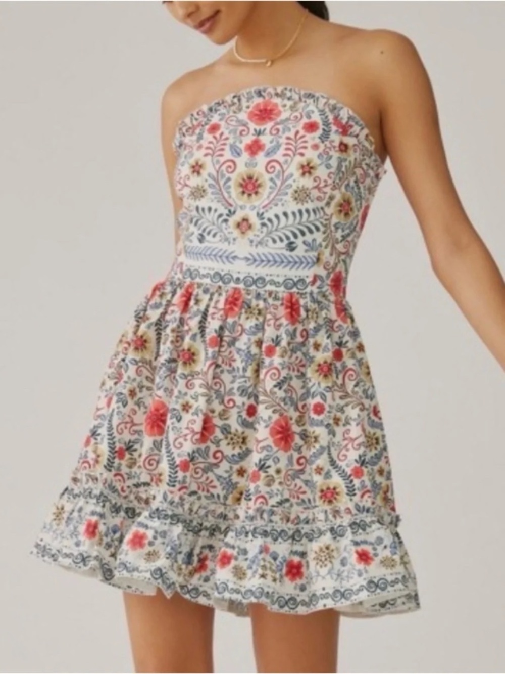 Anthropologie Forever That Girl Strapless Ruffle Dress